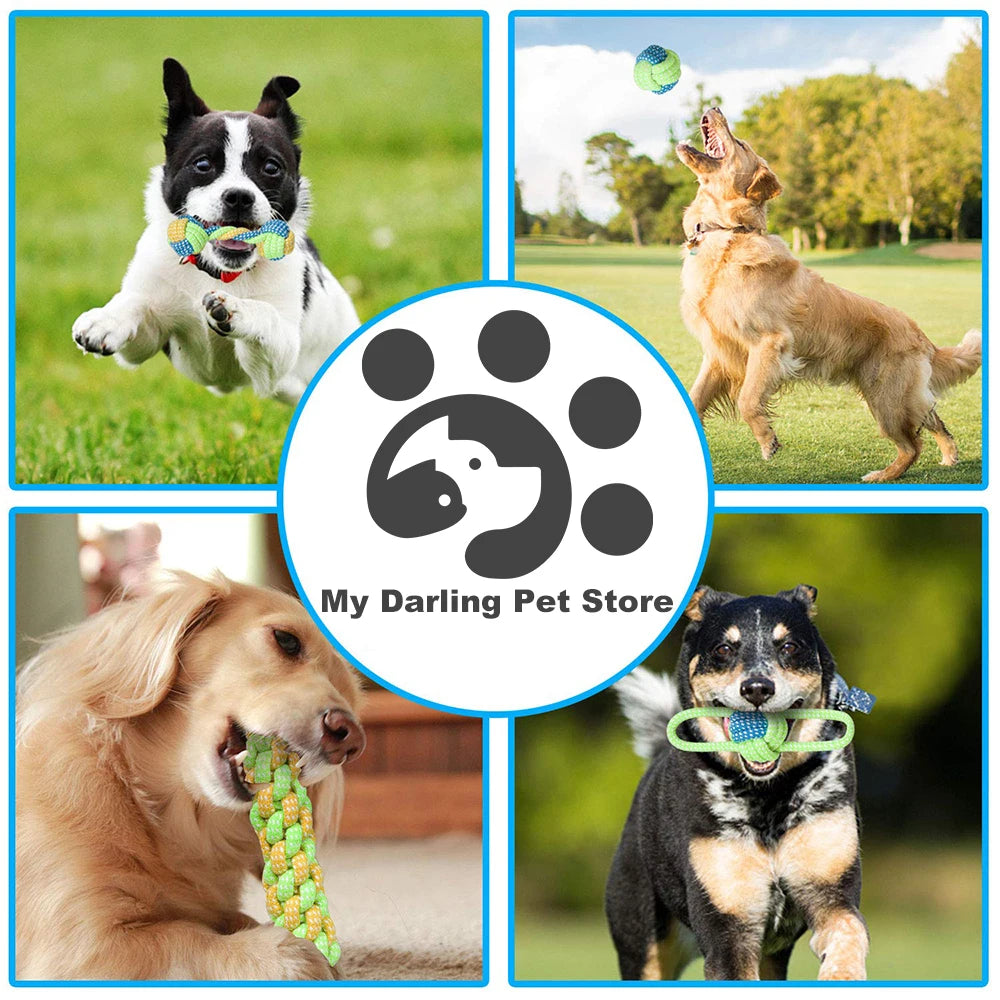 Pet Dog Toys for Large Small Interactive Rope Dog Toys Toothbrush Chew Puppy Toy