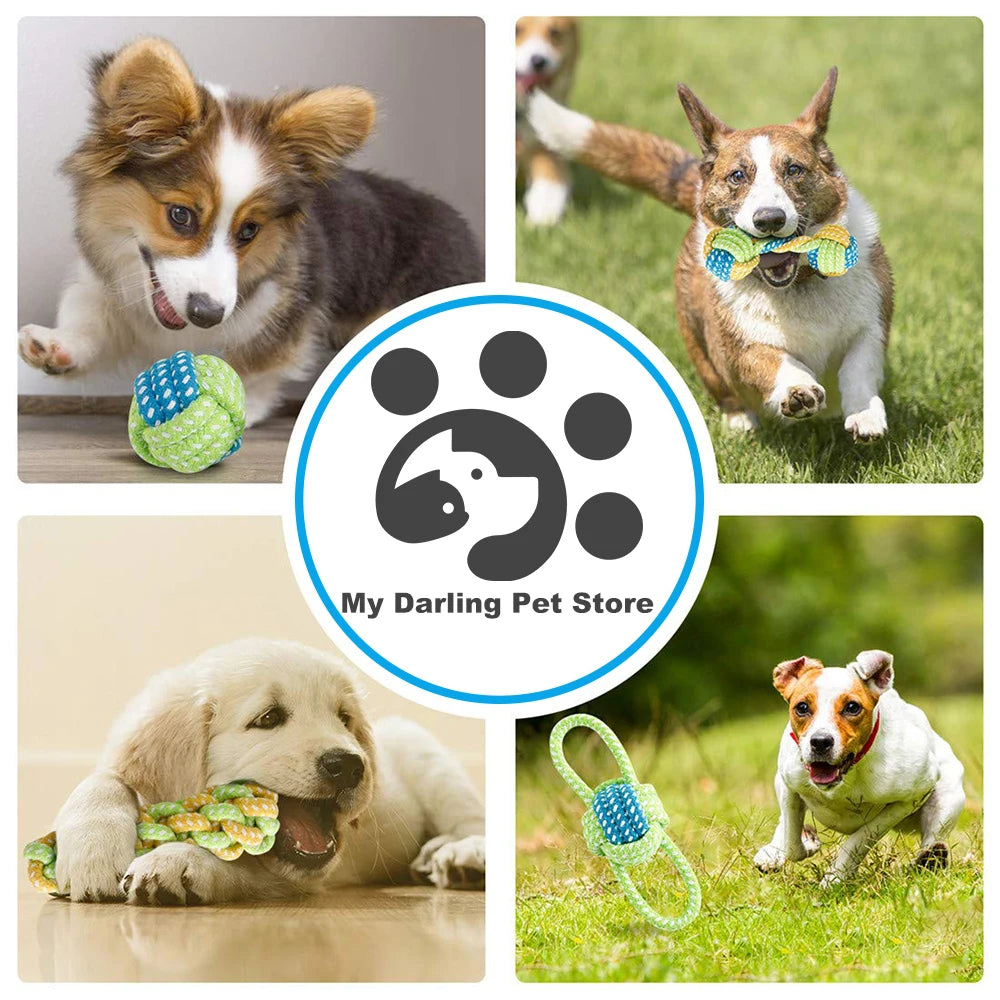 Pet Dog Toys for Large Small Interactive Rope Dog Toys Toothbrush Chew Puppy Toy