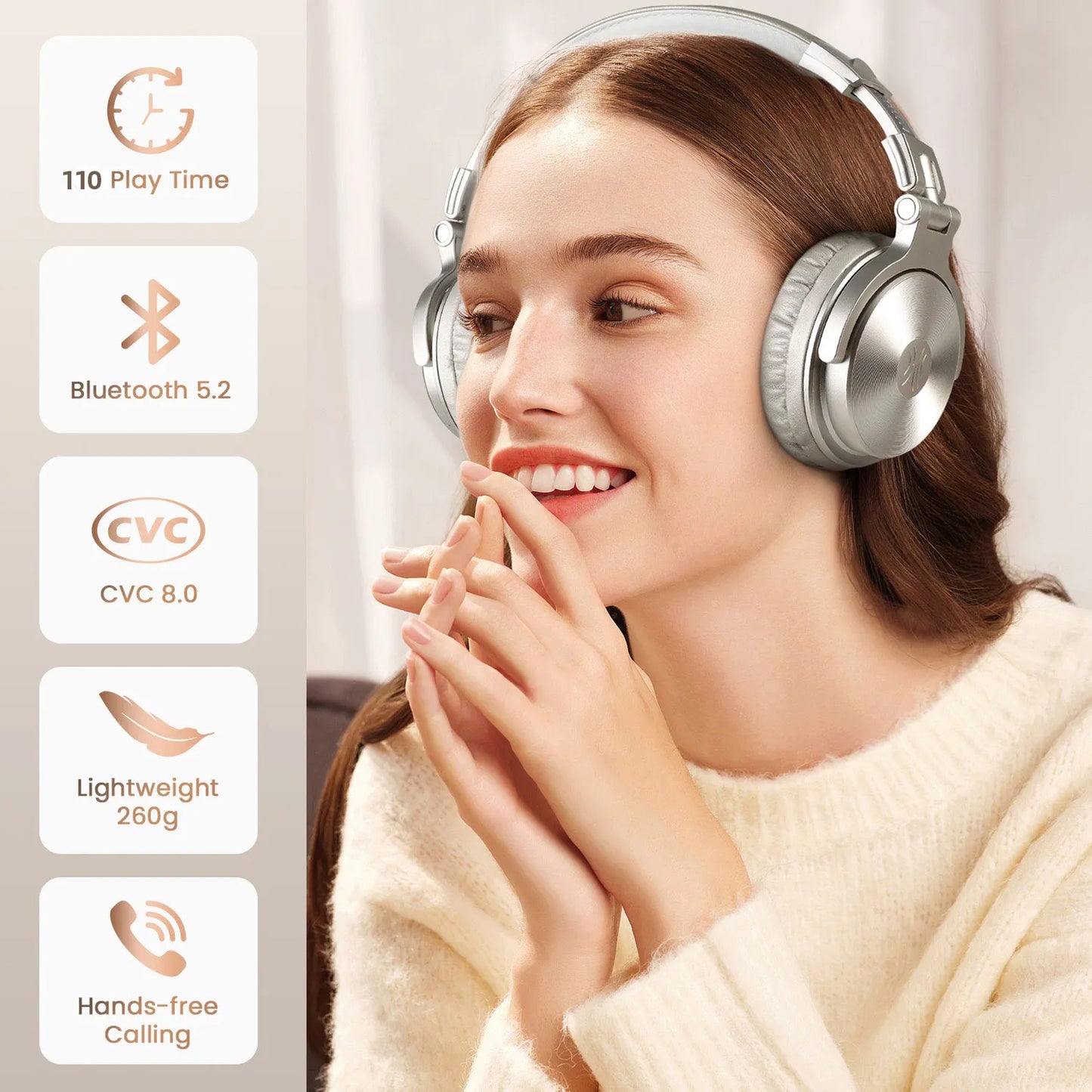 Oneodio BT Headphones Stereo Wired Wireless Headset Bluetooth 5.2 With Mic 110h